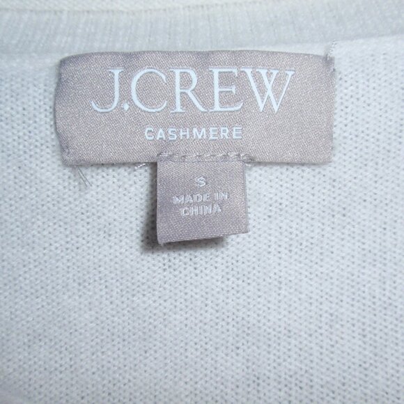 J.Crew 100% Cashmere Short Sleeve T-Shirt Women’s Ivory S White Soft Knit Tee - Picture 4 of 14